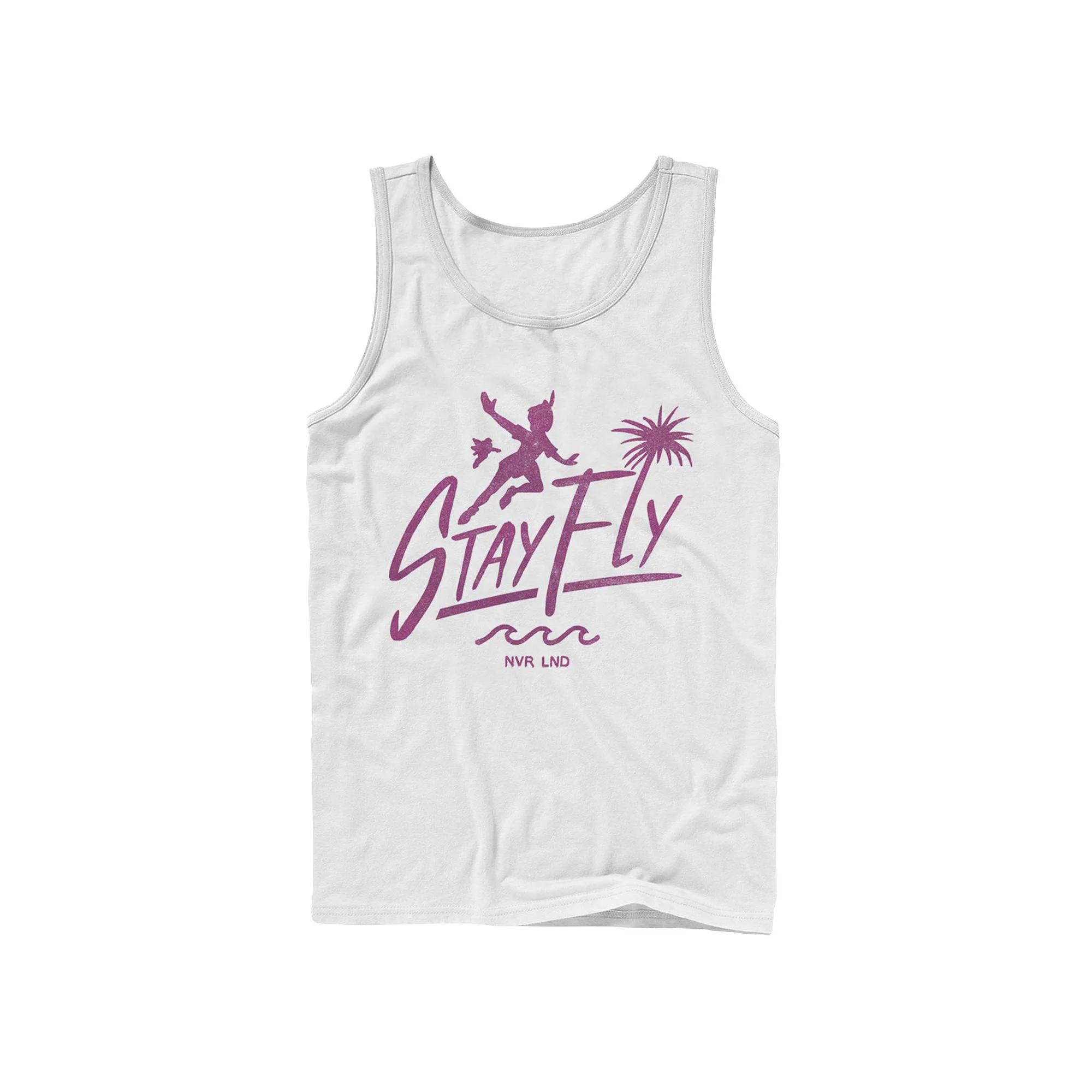 Disney's Peter Pan Men's Stay Fly Text Silhouette Poster Tank Top,  Product Image