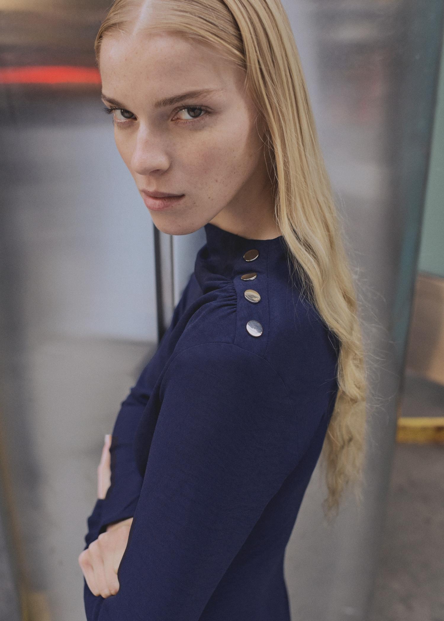 Asymmetrical pleated dress - Women | MANGO USA Product Image