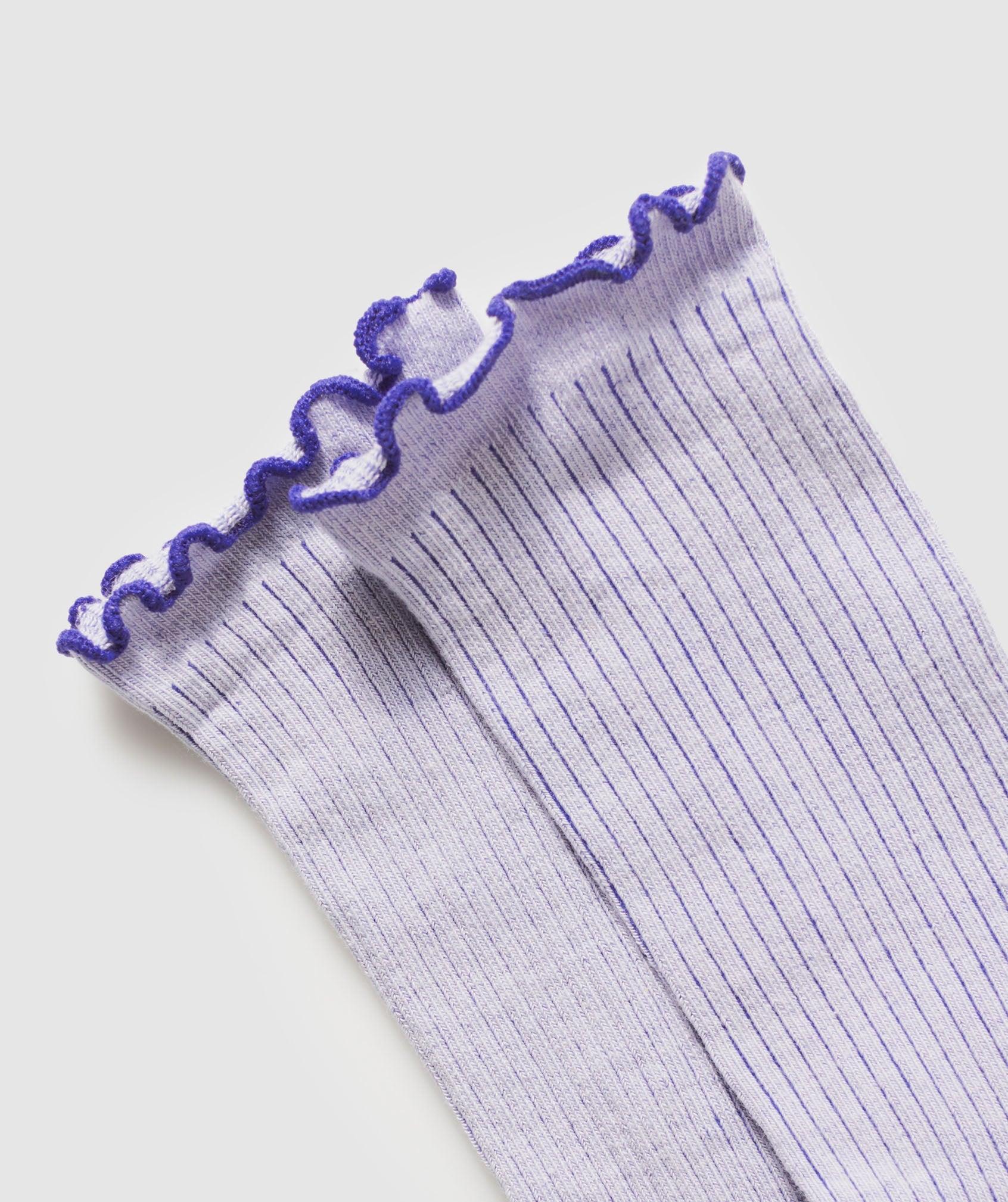 Gymshark Frill Crew Single Sock - Fresh Lilac/Cobalt Purple Female Product Image