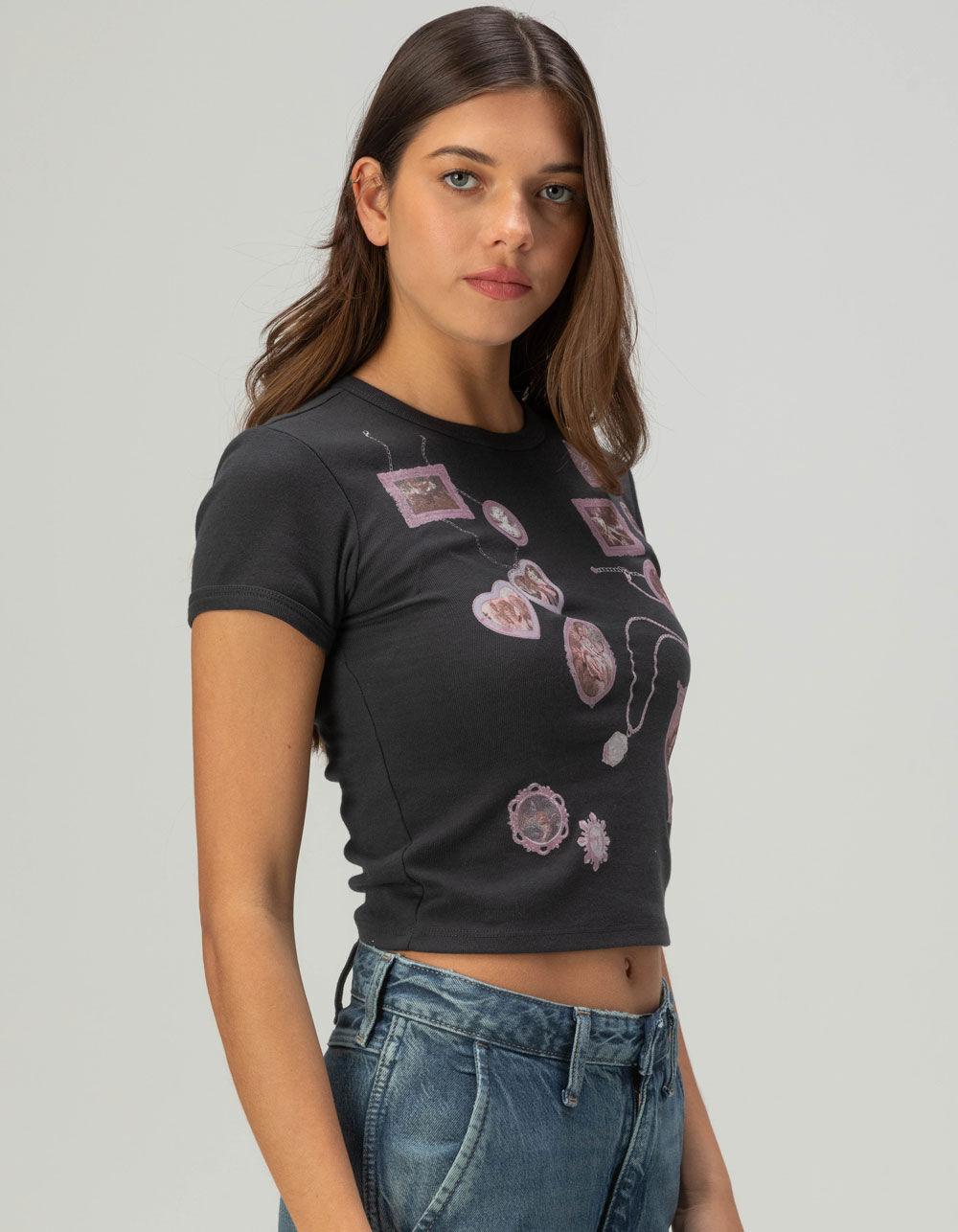 FULL TILT Dress Up Womens Baby Tee - BLACK Product Image