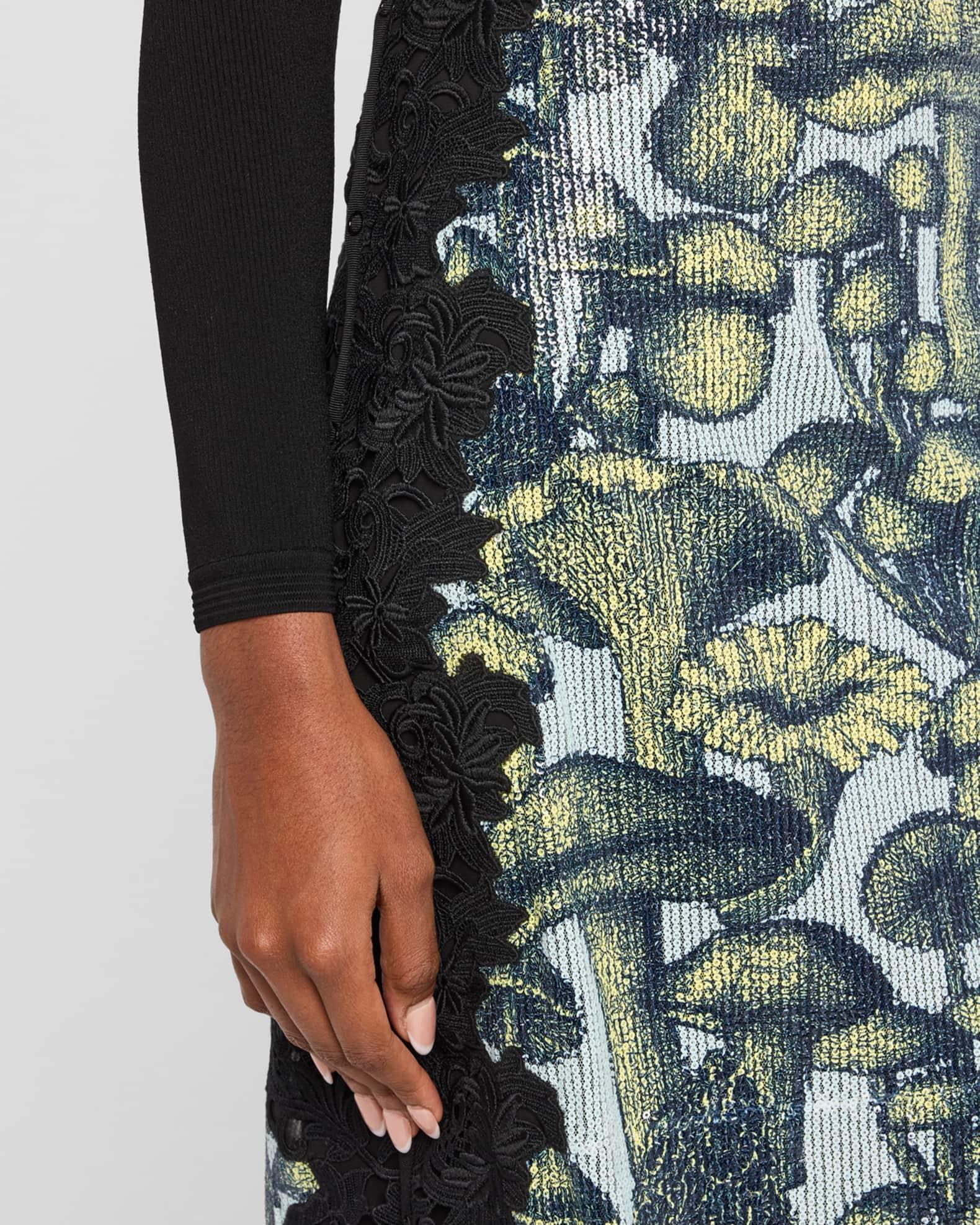 Sequined Mushroom Lace Slip Skirt Product Image