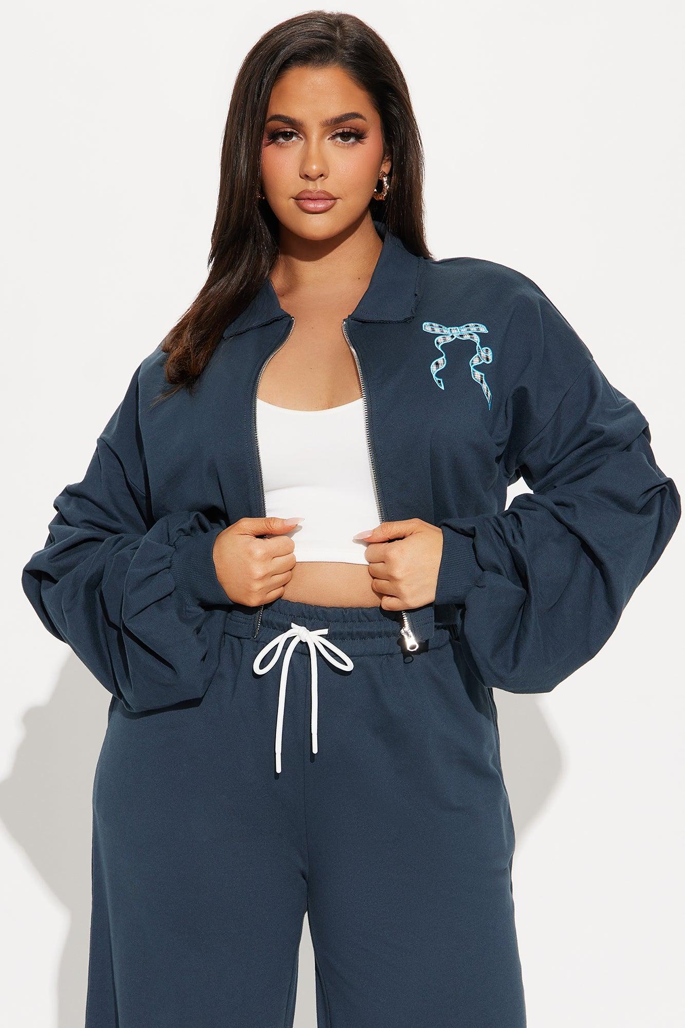Keep It Preppy Polo Sweatsuit Set - Navy Product Image