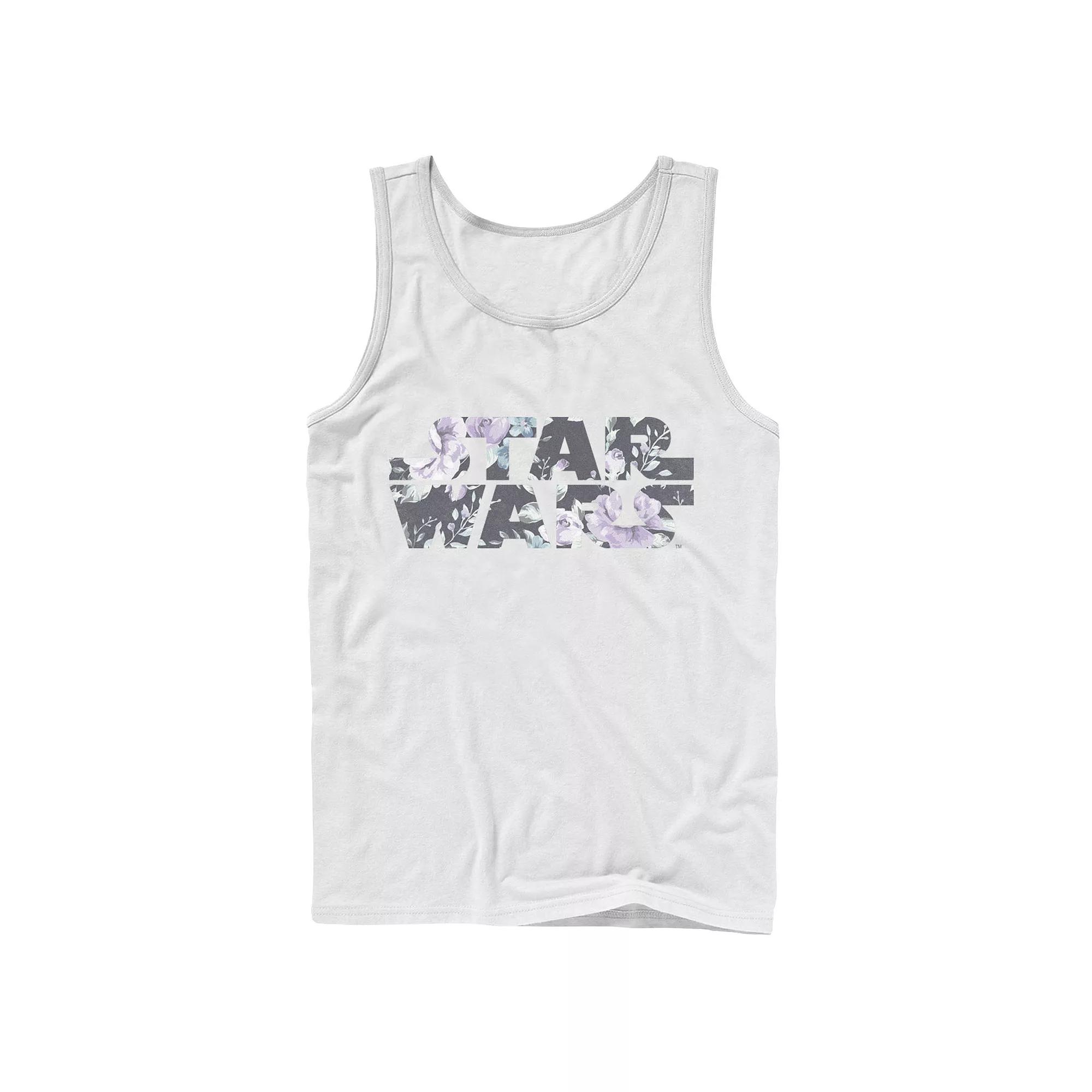 Men's Star Wars Floral Text Fill Logo Tank Top,  Product Image