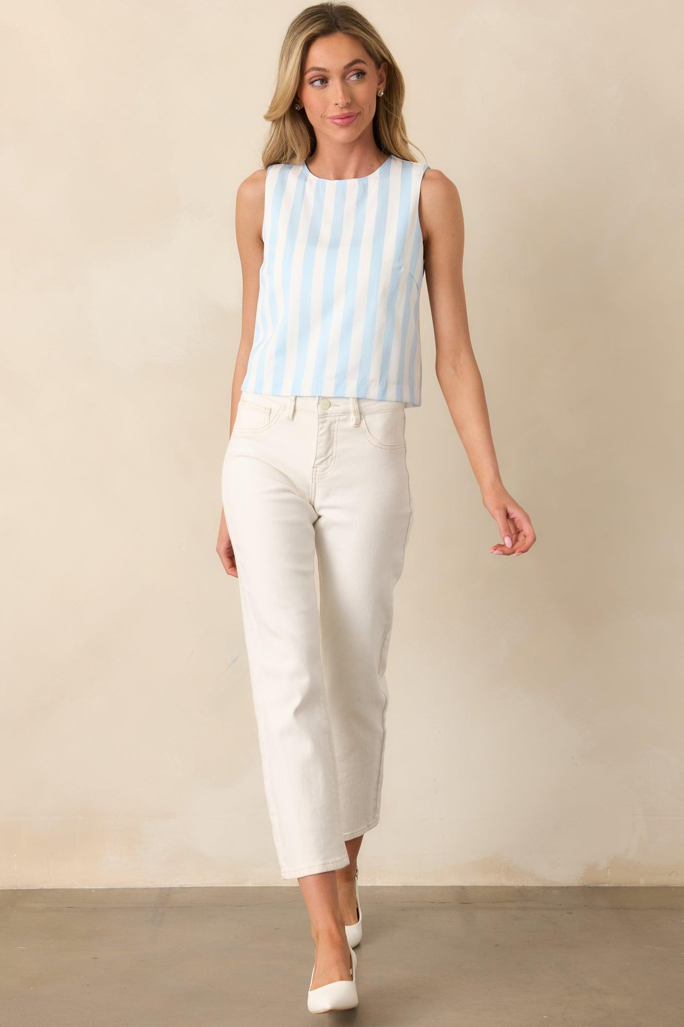 Whitby Bonnet Blue Stripe Tank Top Product Image