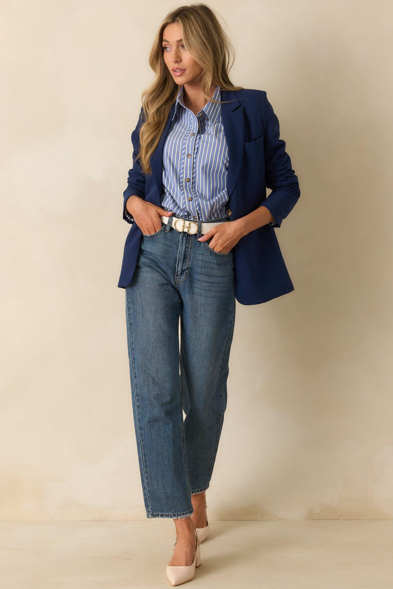 Running Around Navy Blazer Product Image