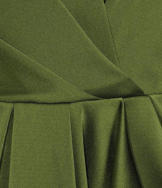 Alex Marie Hazel Surplice V-Neck Sleeveless Satin Asymmetrical Hem Midi Dress Product Image