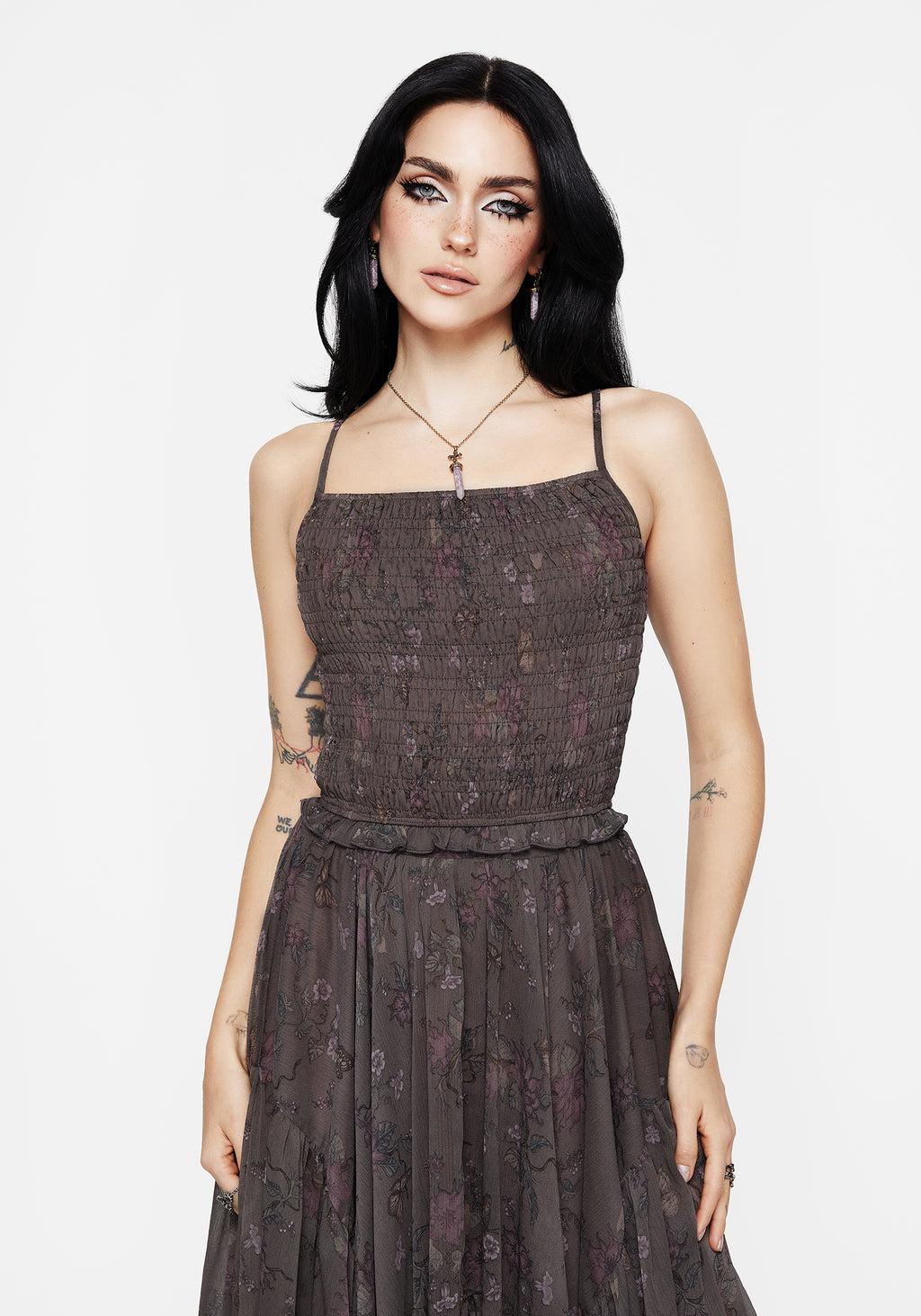 Arnora Chiffon Shirred Bodice Cami Top Product Image