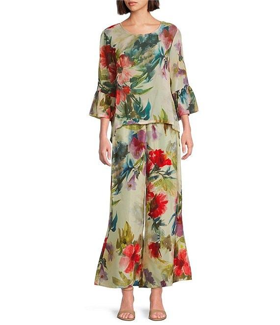 Bryn Walker Osca Viscose Satin Wide Leg Pull-On Pants Product Image