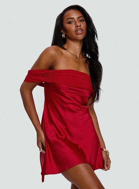Adoration Mini Dress Red Product Image