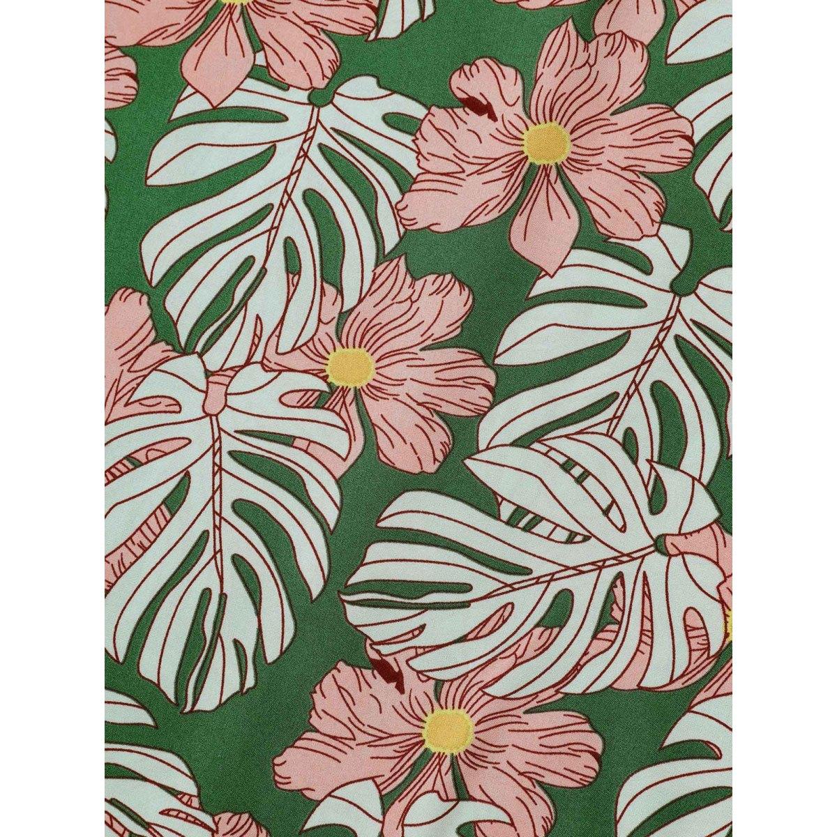 Plus Size Spring Things Printed Pockets Midi Dress Truegreen Women V-neck Short sleeve Curvy BloomChic 30/6X Product Image