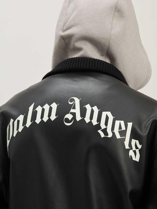 CURVED LOGO LEATHER BOMBER BLACK - OFF W Product Image