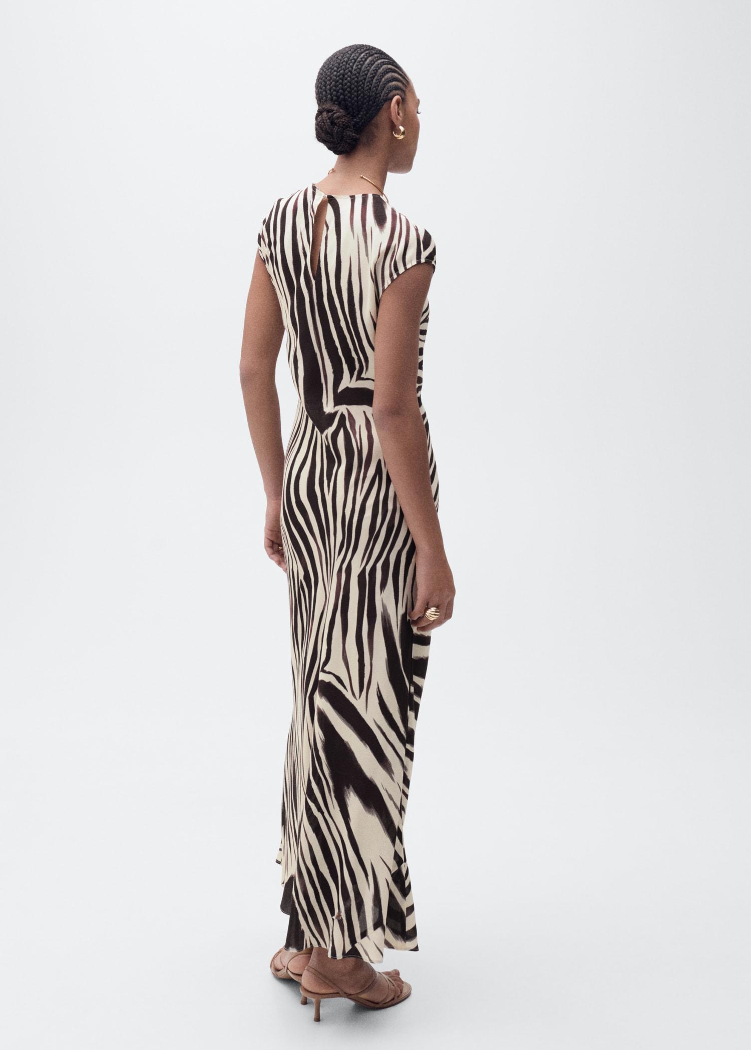 Zebra-print midi-dress - Women | MANGO USA Product Image