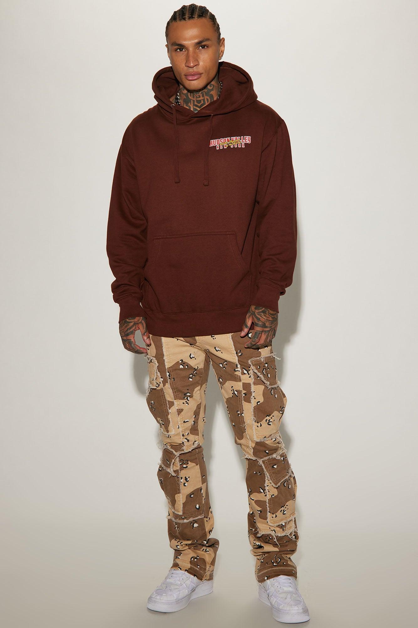 Shout Out Fray Stacked Skinny Flare Pants - Brown/combo Product Image