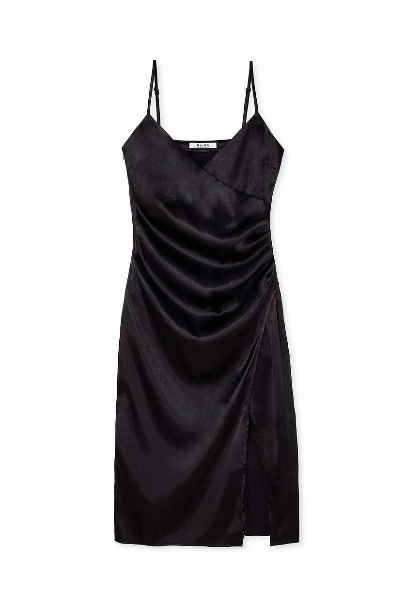 Overlap Satin Slip Dress Product Image