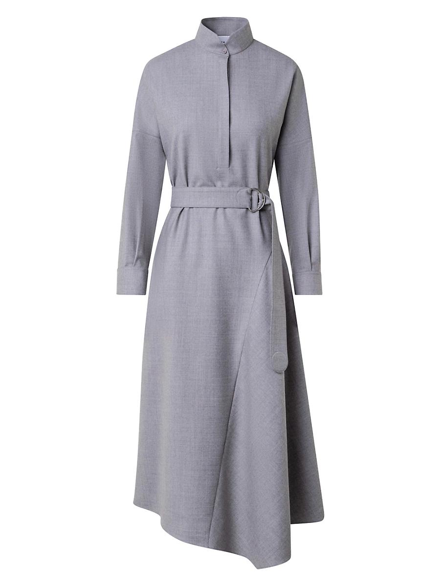 Womens Wool Asymmetric Midi-Dress Product Image