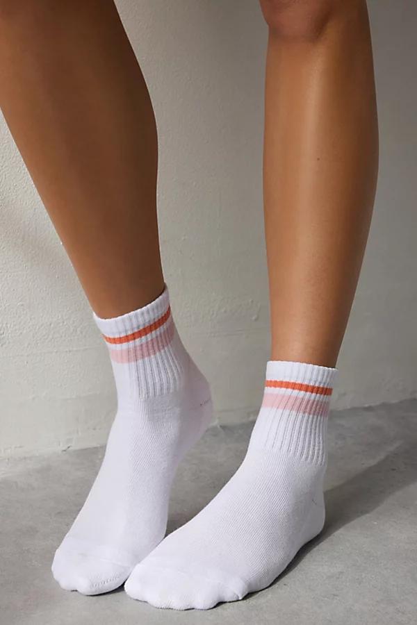 Alana Striped Athletic Quarter Crew Sock Womens at Urban Outfitters Product Image