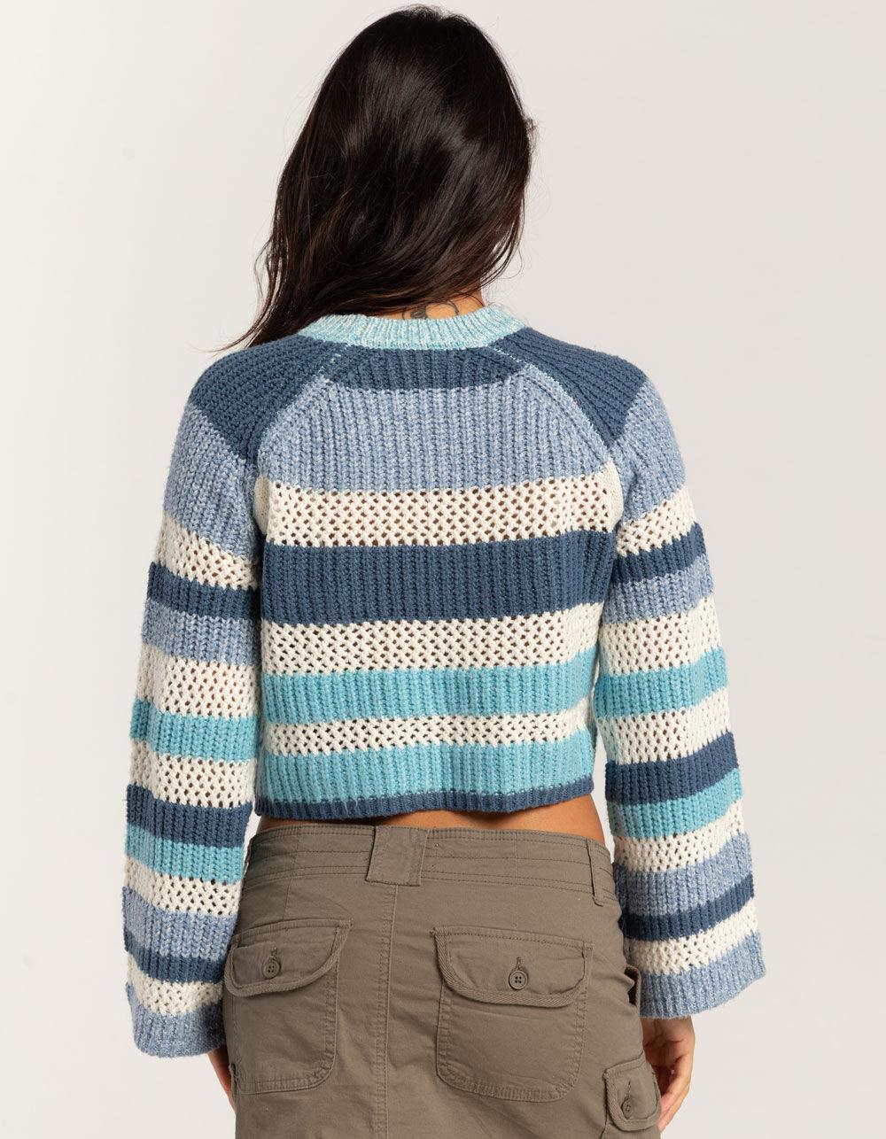 RSQ Womens Mix Stitch Stripe Sweater - BLUE COMBO Product Image
