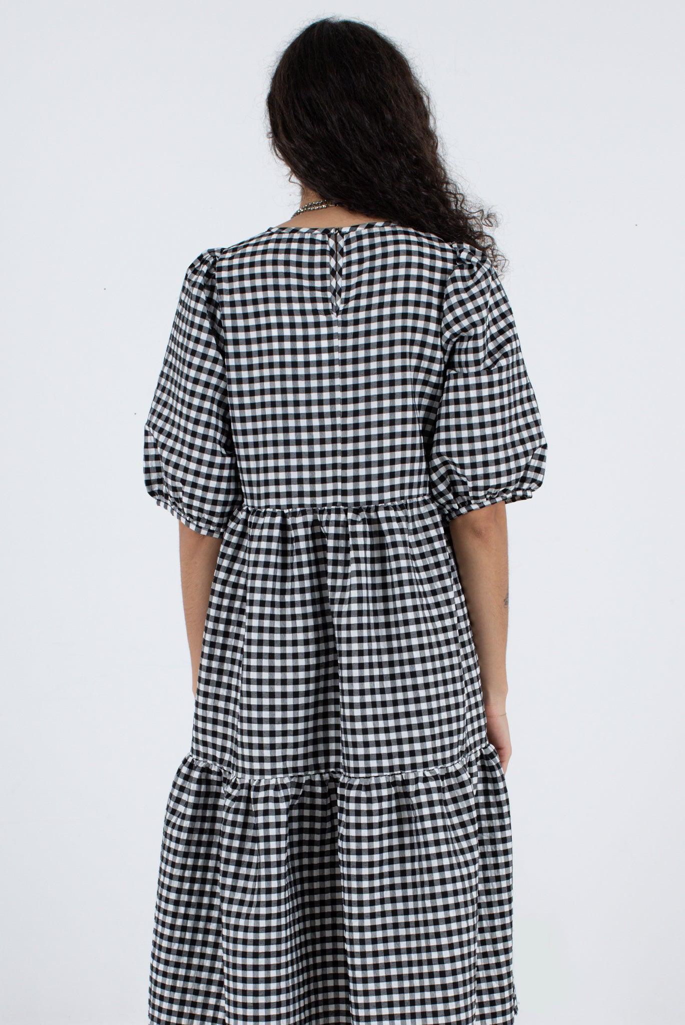 Rosemary Dress - Black Check Product Image