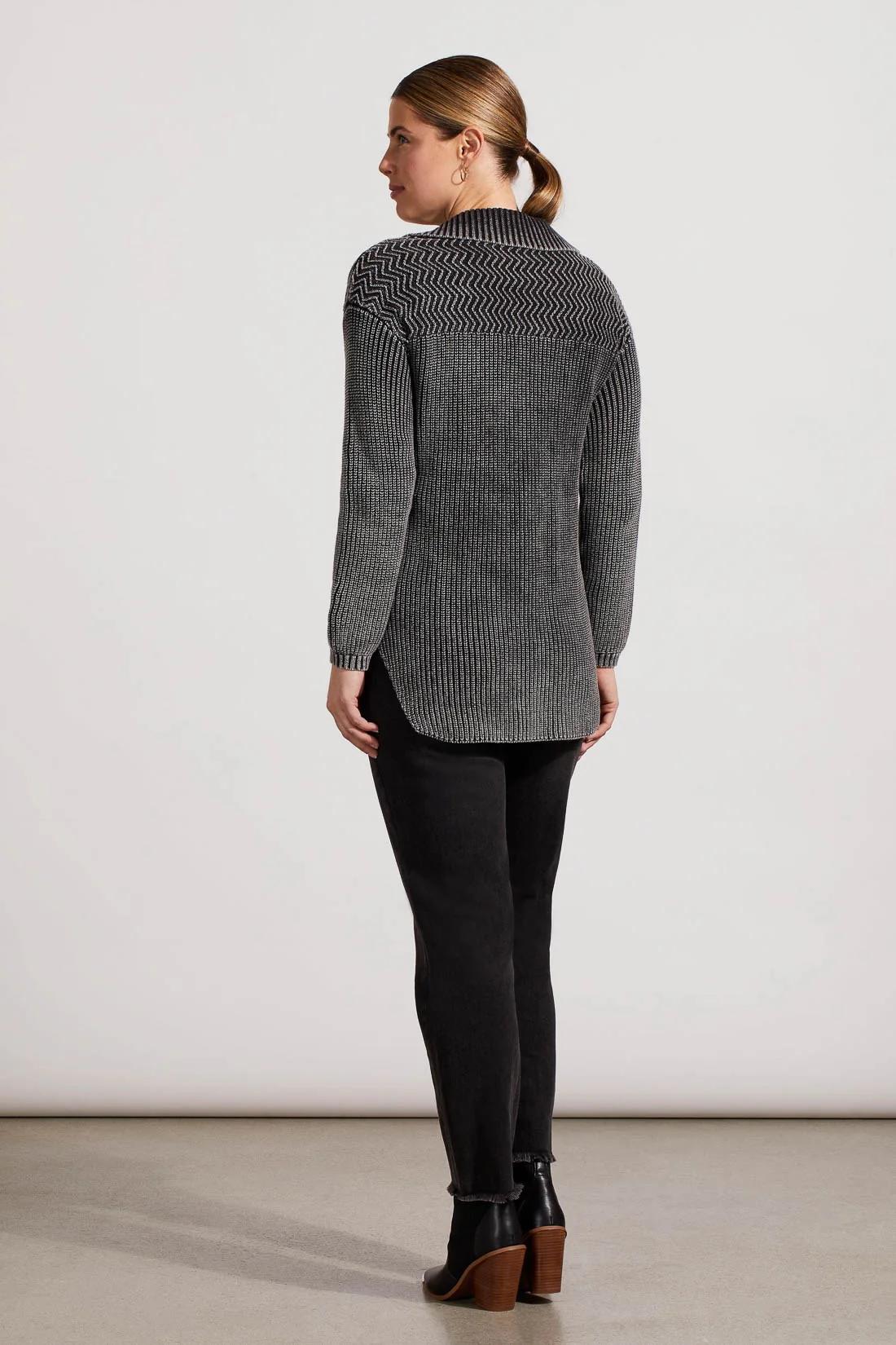 PATCHWORK SHACKET WITH CONTRAST BUTTONS Product Image