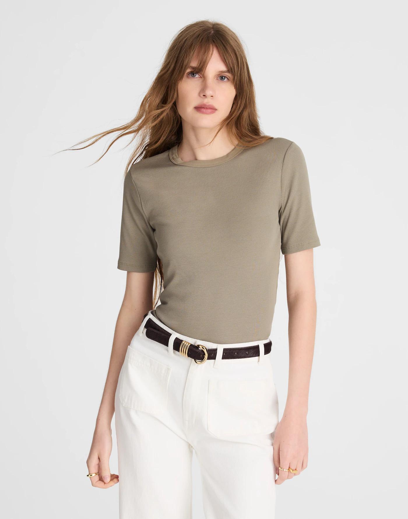 (Re)generative Cotton Ribbed Elbow-Sleeve Tee Product Image