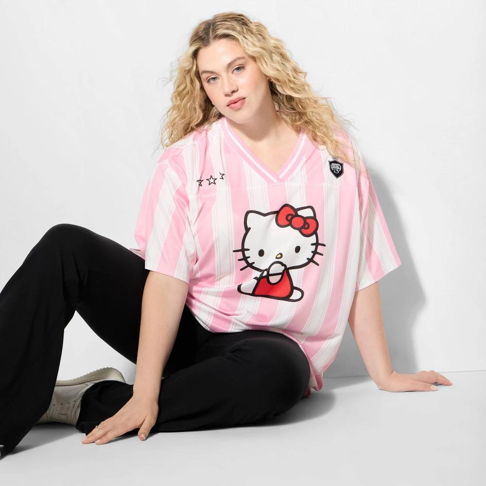 Women's Hello Kitty Short Sleeve Graphic Jersey - Pink Product Image