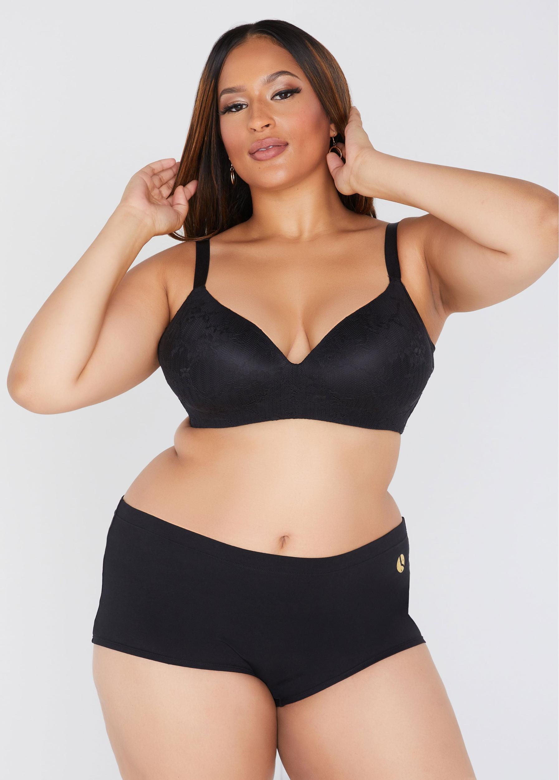 Plus Size Logo Print Cotton Blend Boyshorts Ashley Stewart Product Image