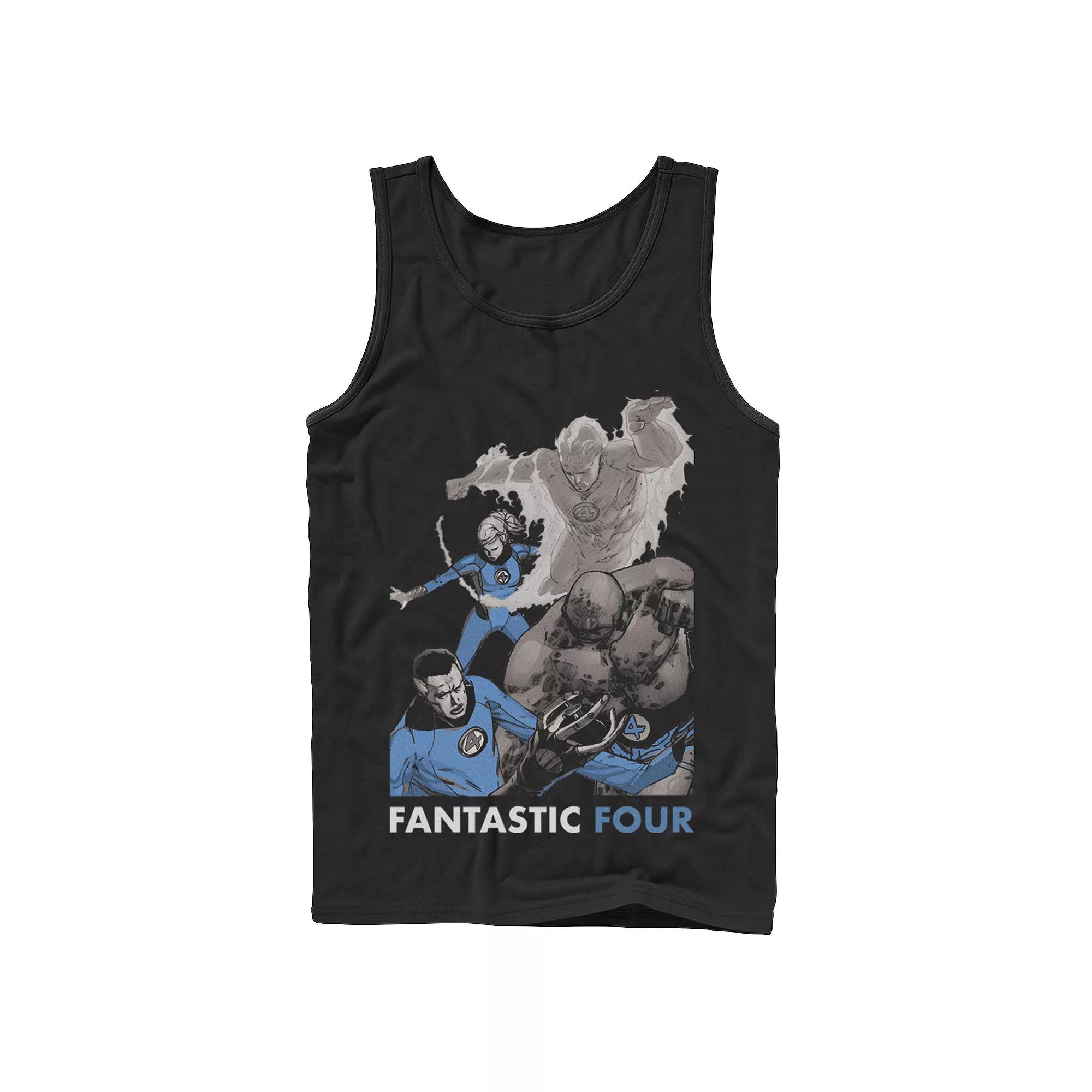 Men's Marvel Fantastic Four Group Shot Fight Mode Poster Tank Top, Boy's,  Product Image
