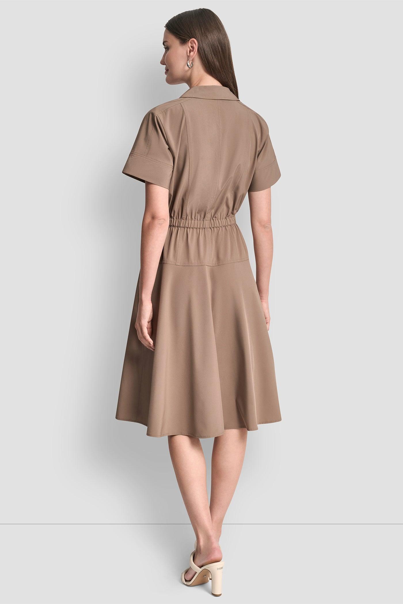 FIT & FLARE MIDI SHIRT DRESS Product Image