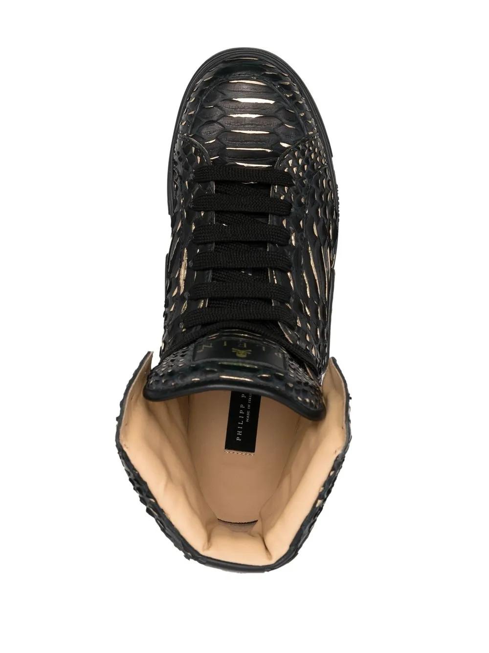 snakeskin-effect high-top sneakers Product Image
