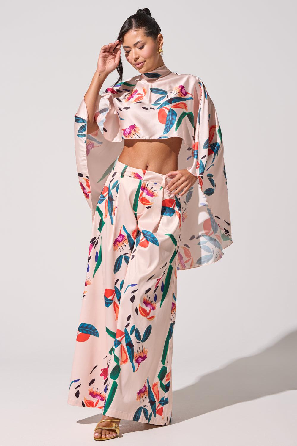 CANDY RAIN SATIN WIDE LEG PANT Product Image