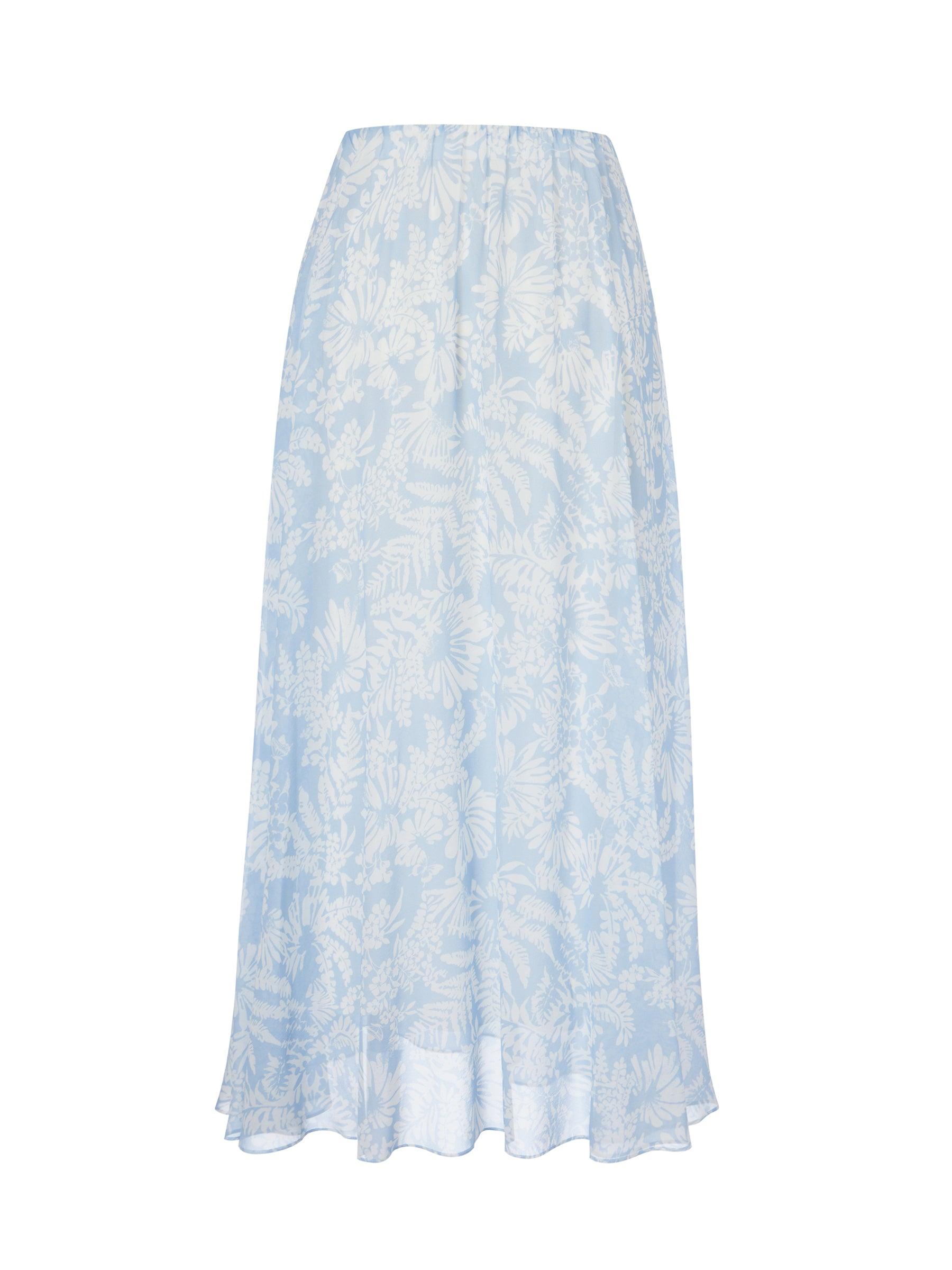 Pre-Order 10MM Mulberry Silk Floral Print Women Skirt With Scrunchie Product Image