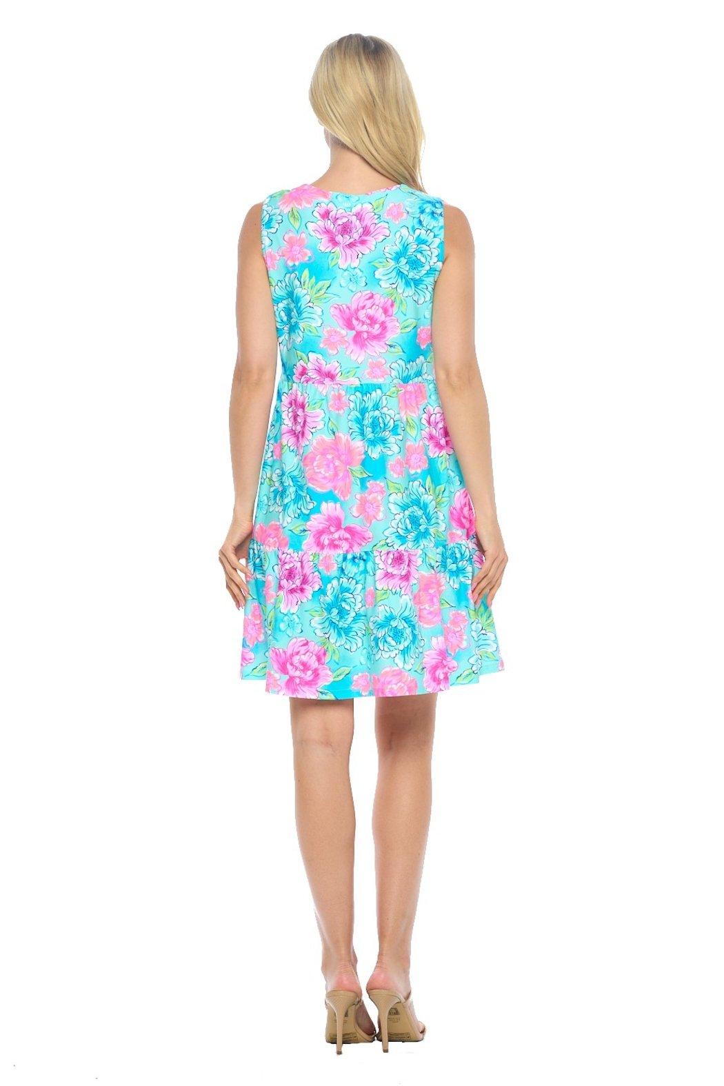 Sky V-Neck Tiered Dress Product Image