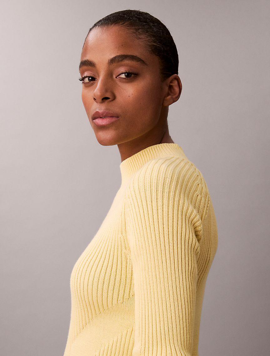 Cotton Rib Slim Sweater Product Image