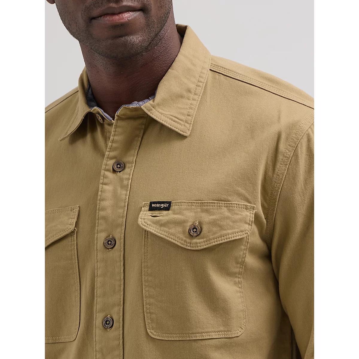 Men's Wrangler® Epic Soft™ Stretch Twill Shirt in Kelp Product Image
