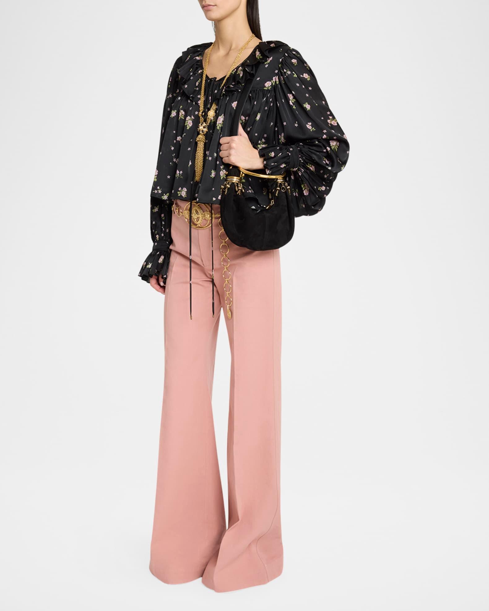 Bracelet Mini Top-Handle Bag in Suede with Beads  Product Image