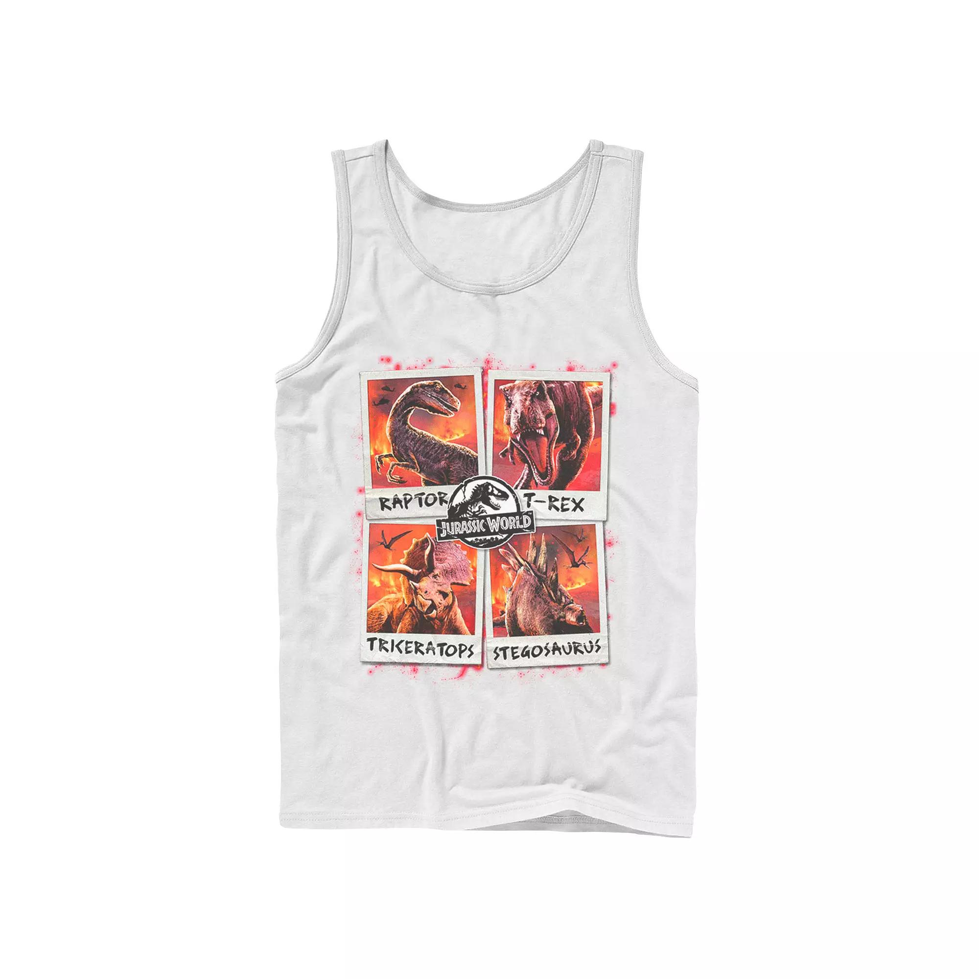 Men's Jurassic World Two Dino Vacation Polaroids Tank Top,  Product Image