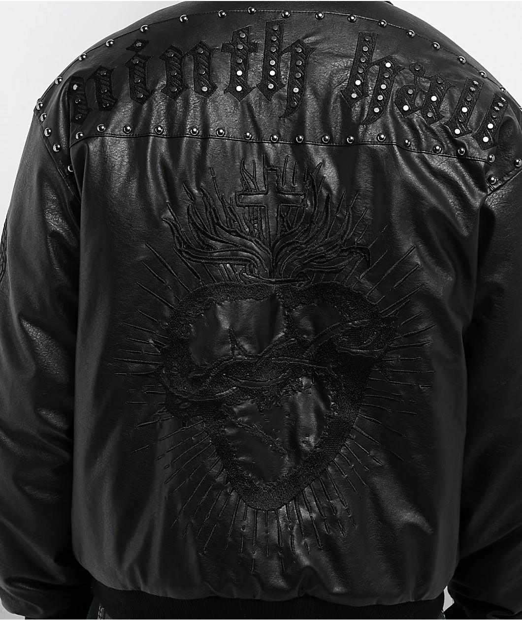 Ninth Hall Dismantle Studded Black Bomber Jacket Product Image