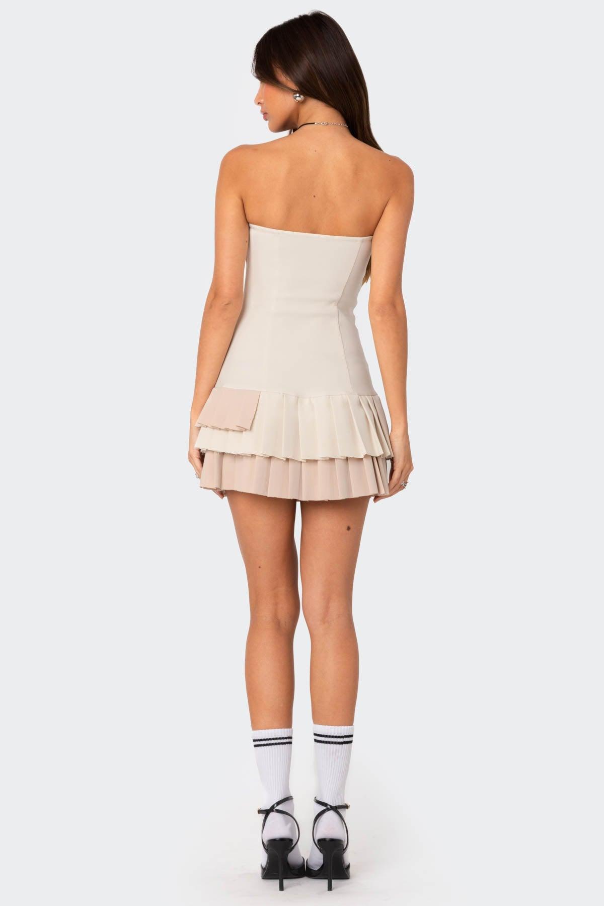 Cassia Pleated Mini Dress Product Image