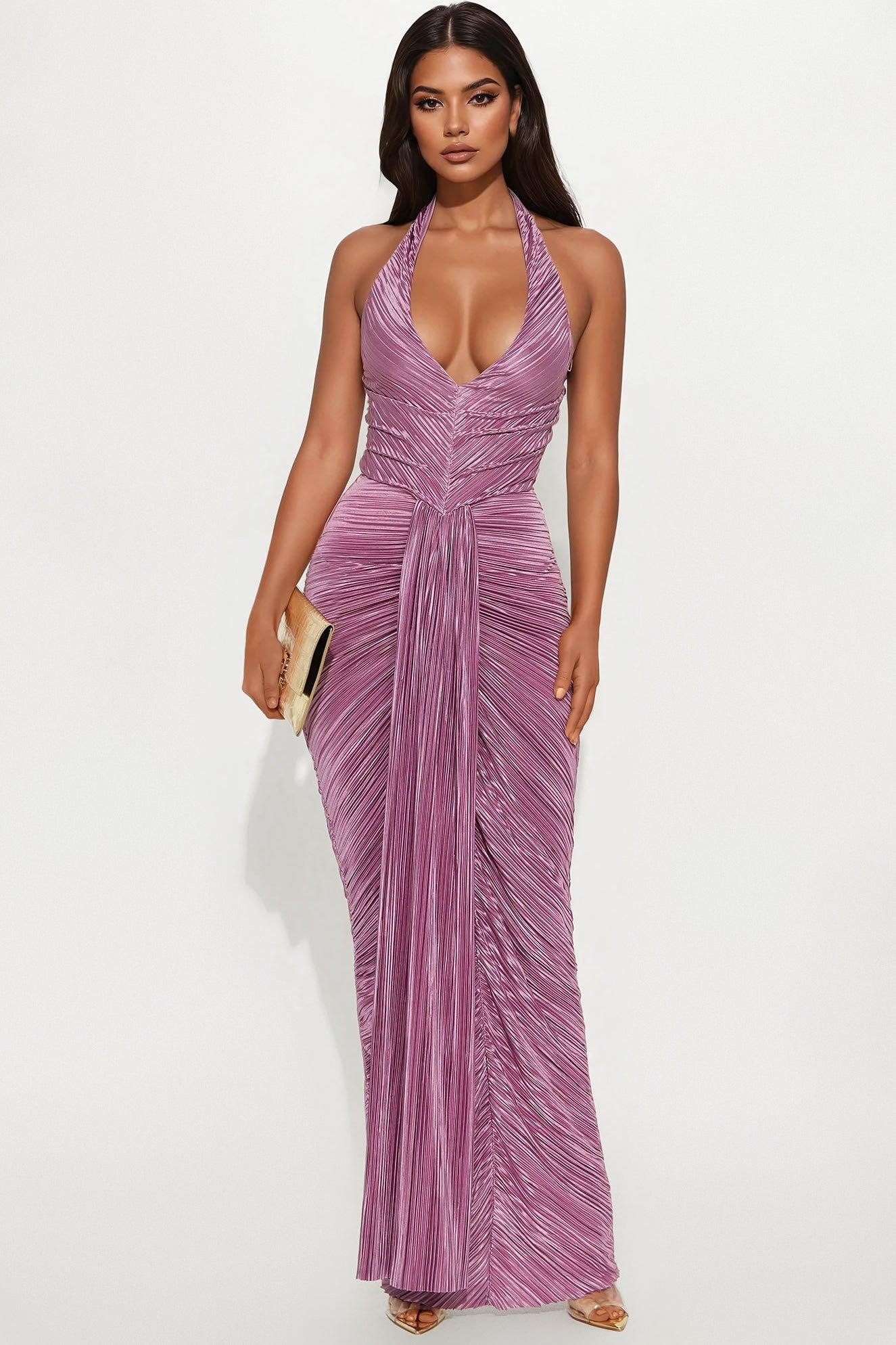 My Moment Pleated Maxi Dress - Mauve Female Product Image
