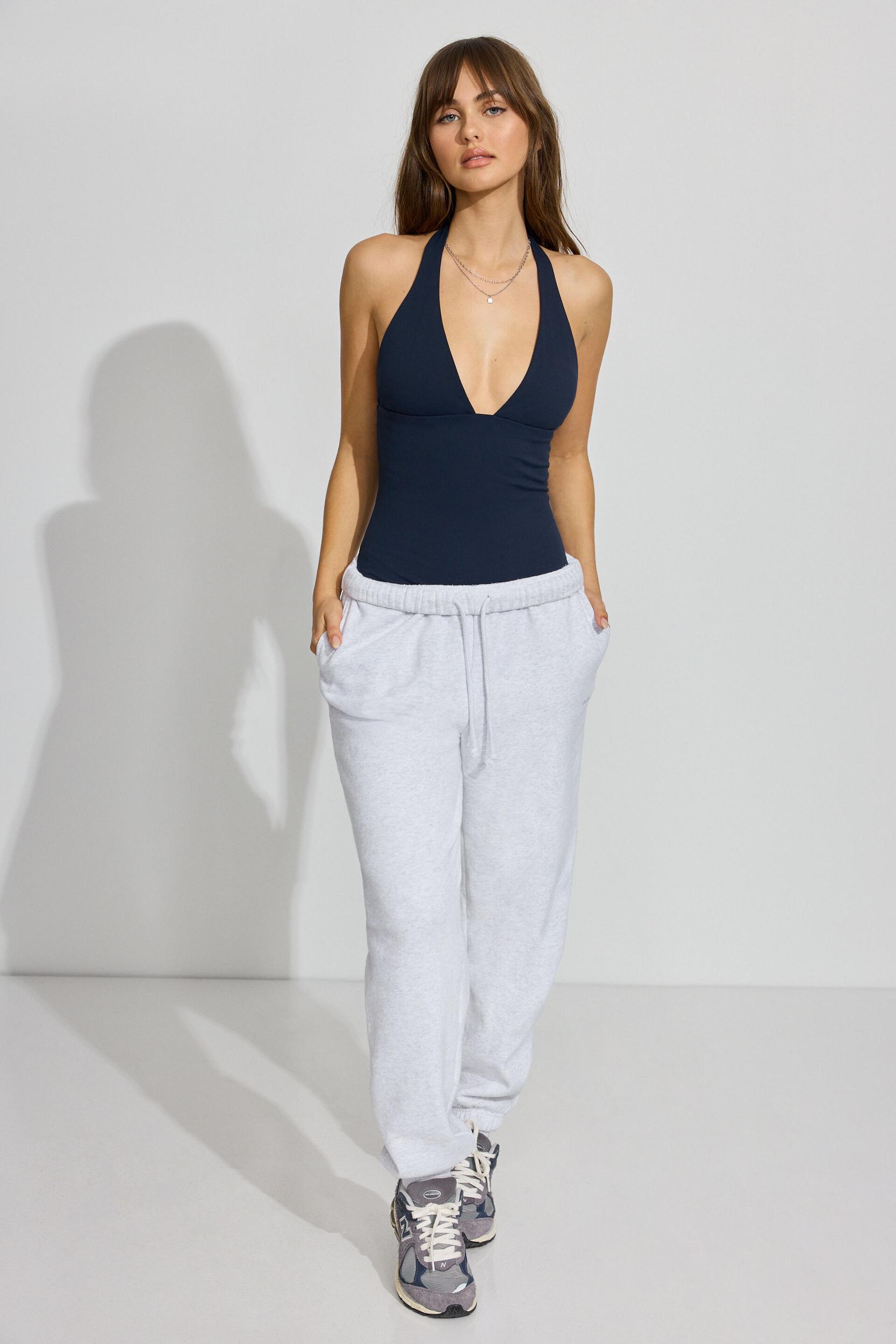 Sleek Plunge Halter Bodysuit Product Image