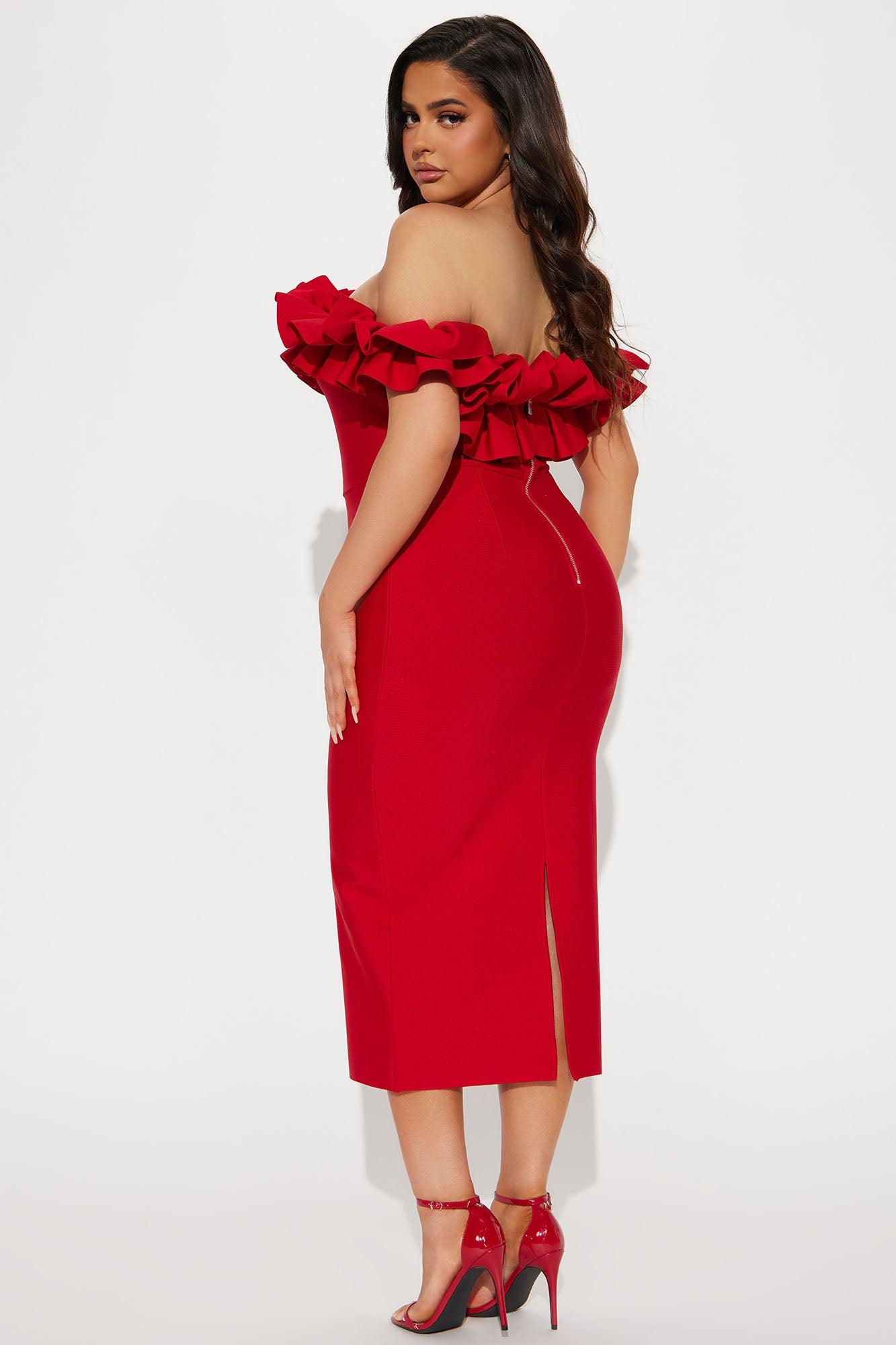 Statements Like This Midi Dress - Red Product Image