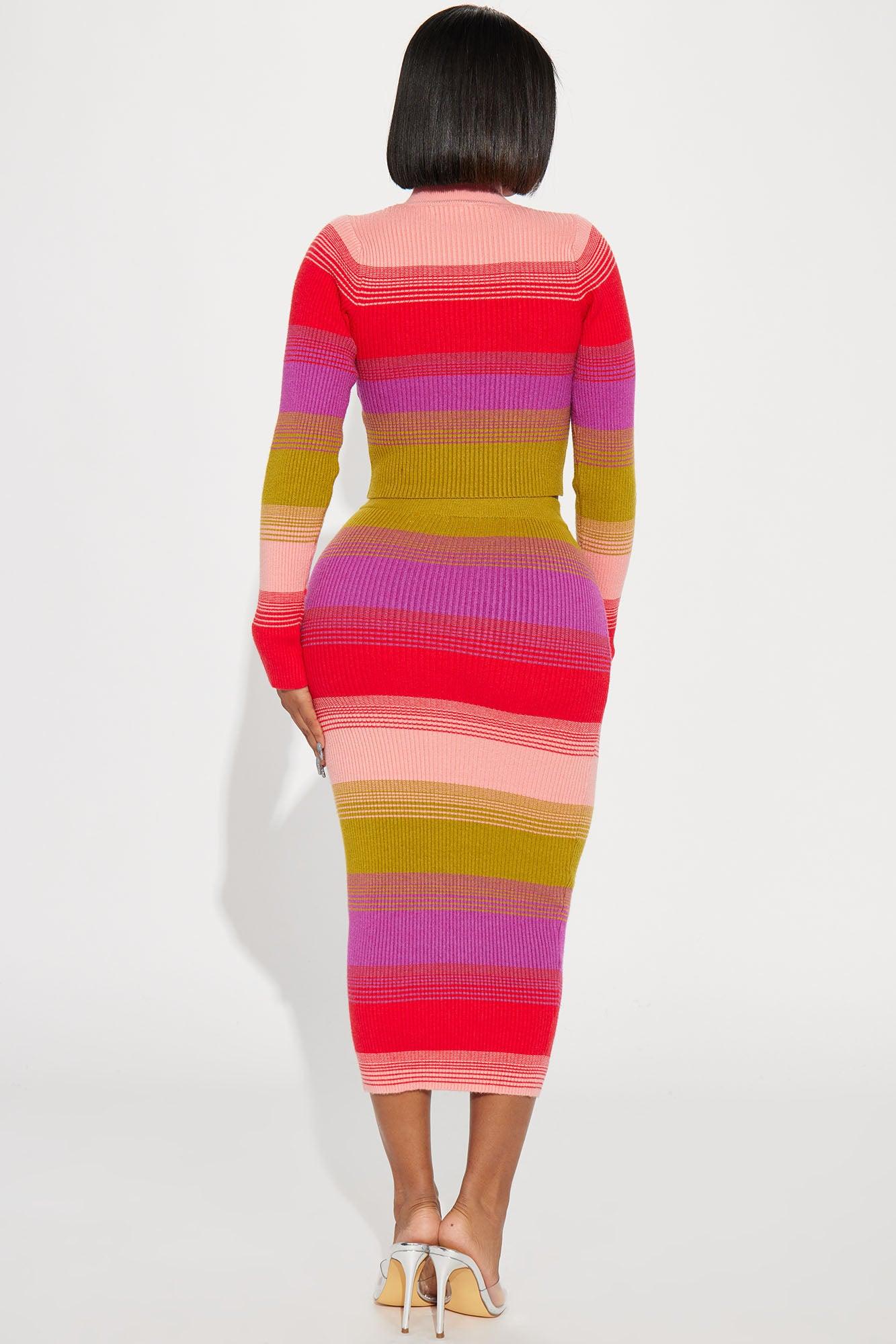 Mi Amore Sweater Skirt Set - Multi Color Female Product Image