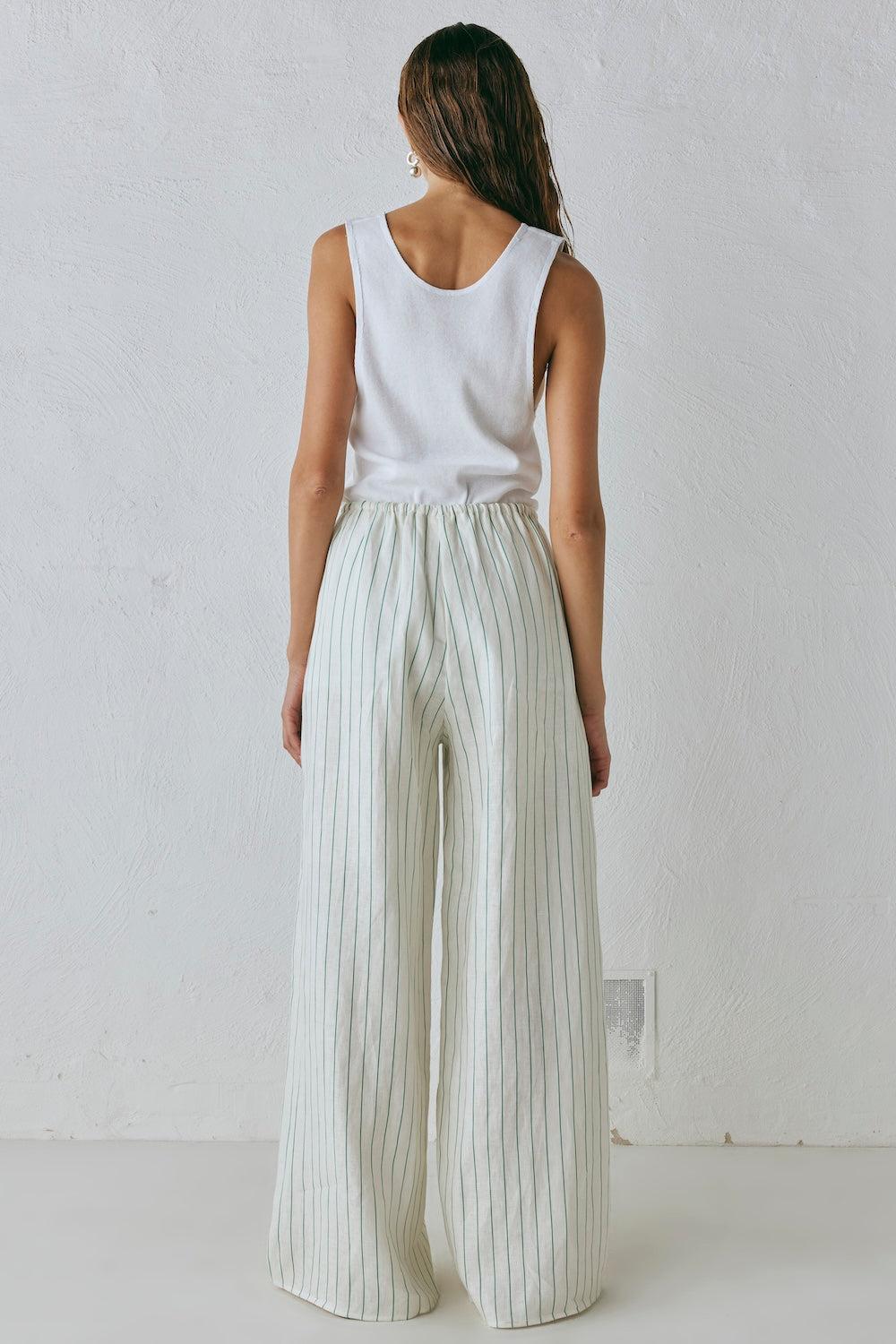 Raya Linen Pants Stripe Product Image