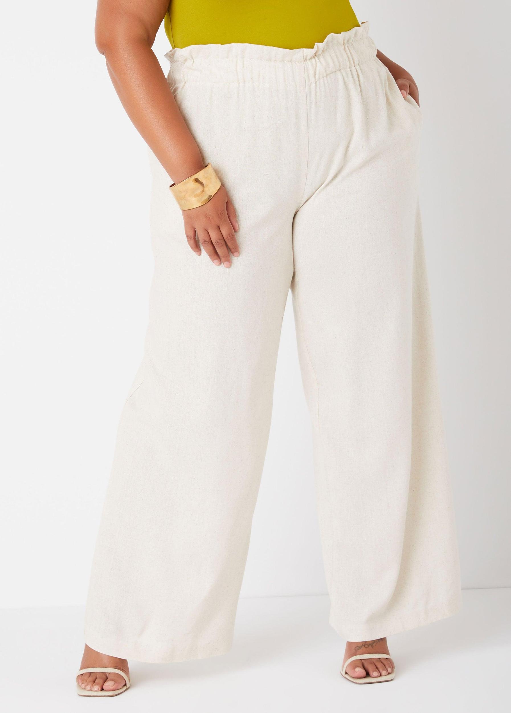 Gathered Linen Blend Pants Female Product Image