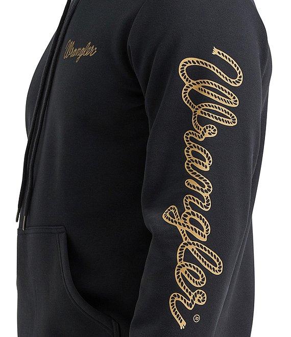 Wrangler® Logo-Detailed Long Sleeve Fleece Hoodie Product Image