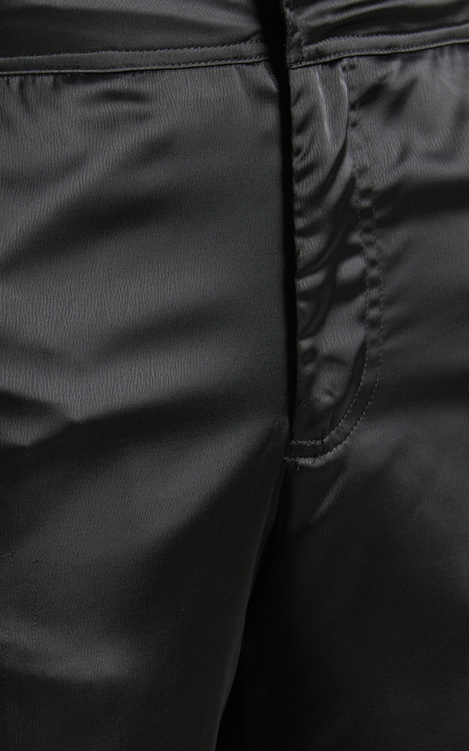 Saori Pants - Mid Rise Satin Cargo Pants in Black Product Image