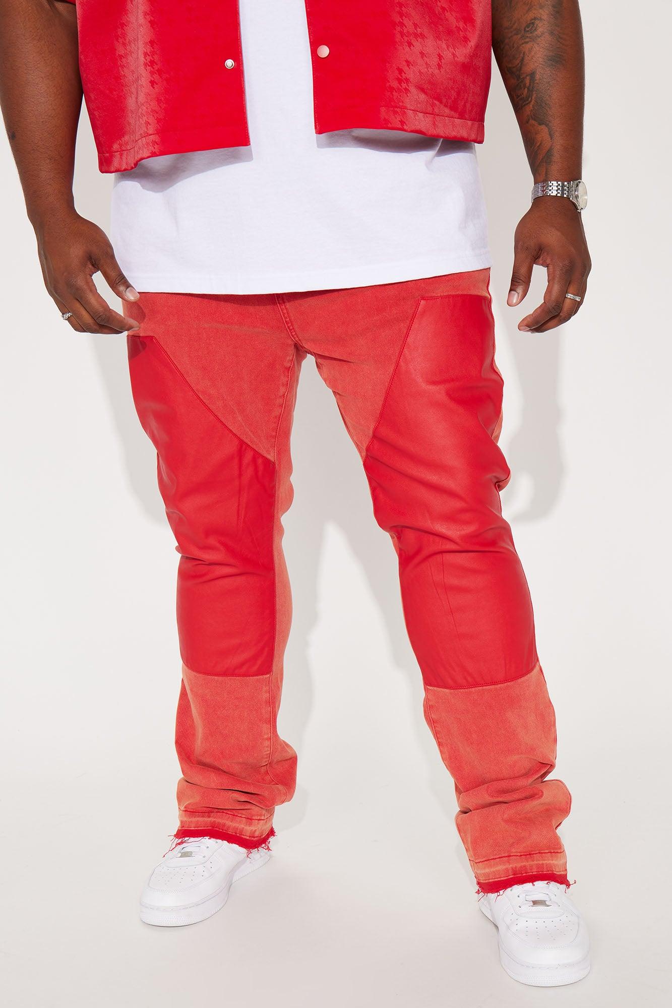 Count On It Stacked Skinny Flare Jeans - Red Product Image