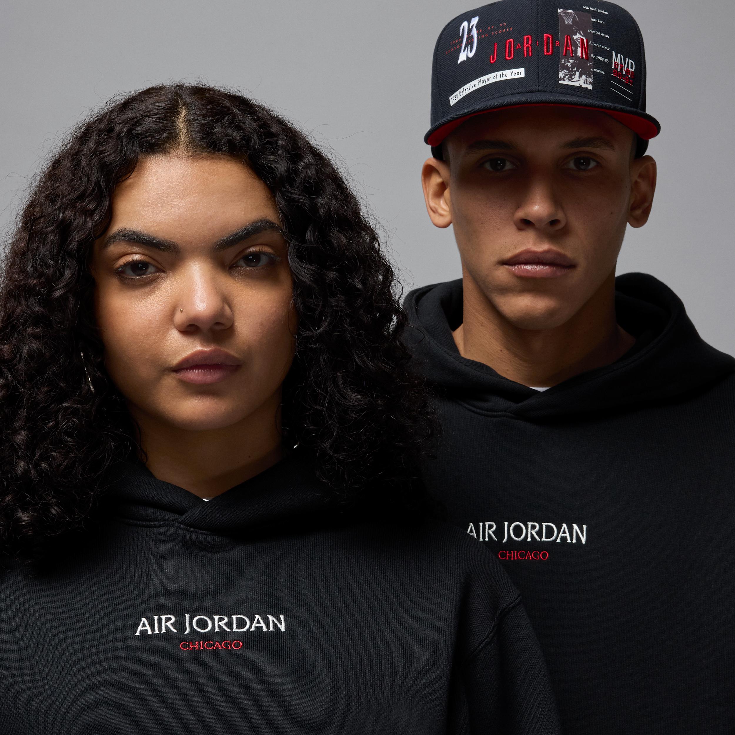 Men's Air Jordan Wordmark Chicago Fleece Pullover Hoodie Product Image