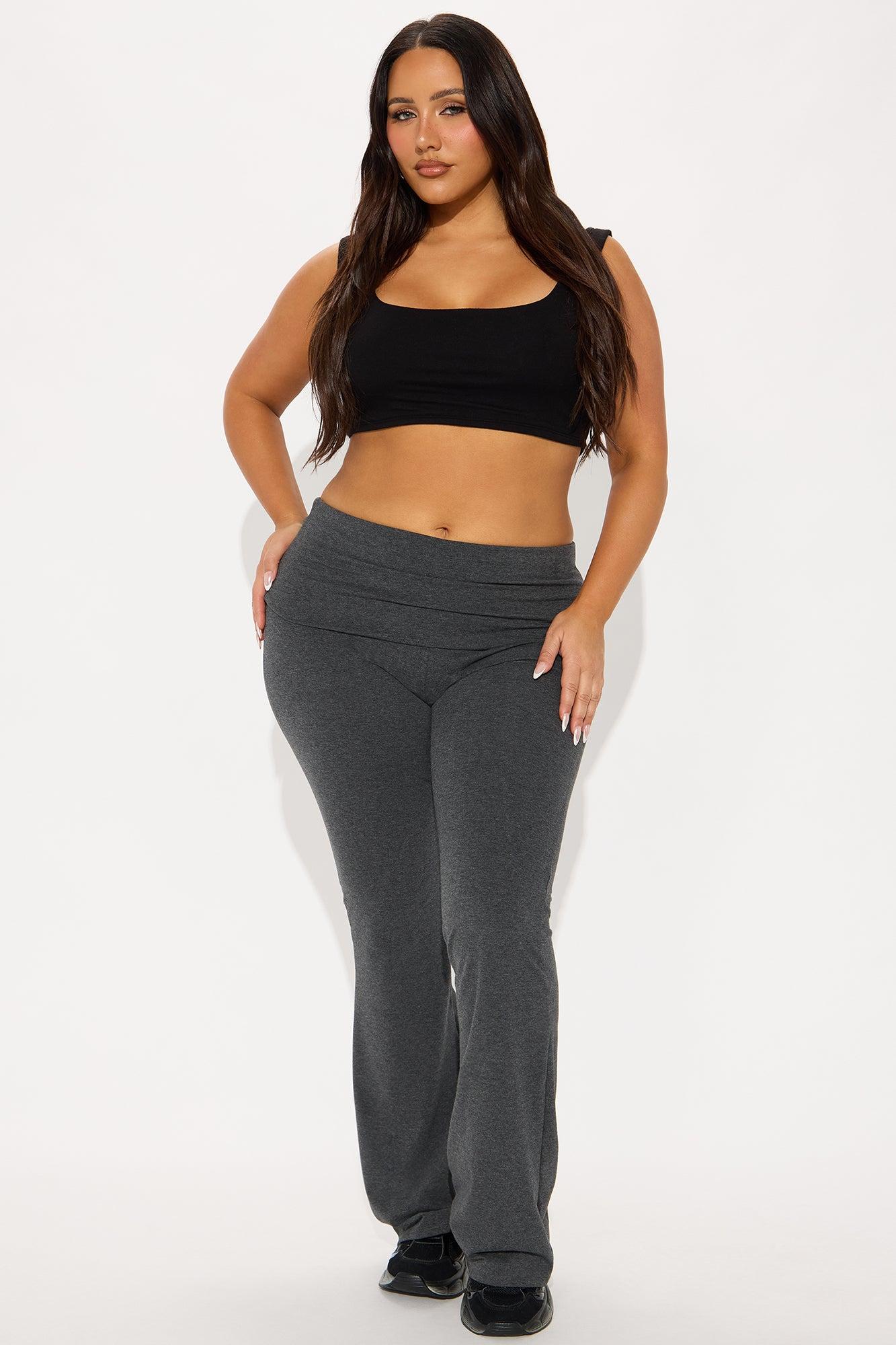 Adriana Foldover Flare Pant - Charcoal Product Image