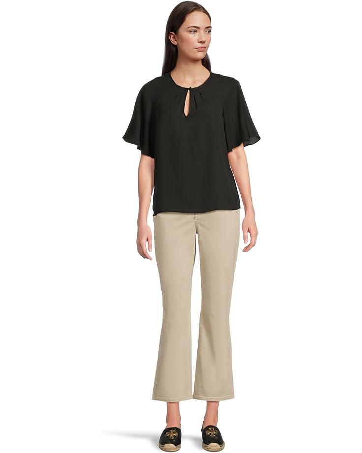 Women's CeCe Raglan Flutter Sleeve Blouse Product Image